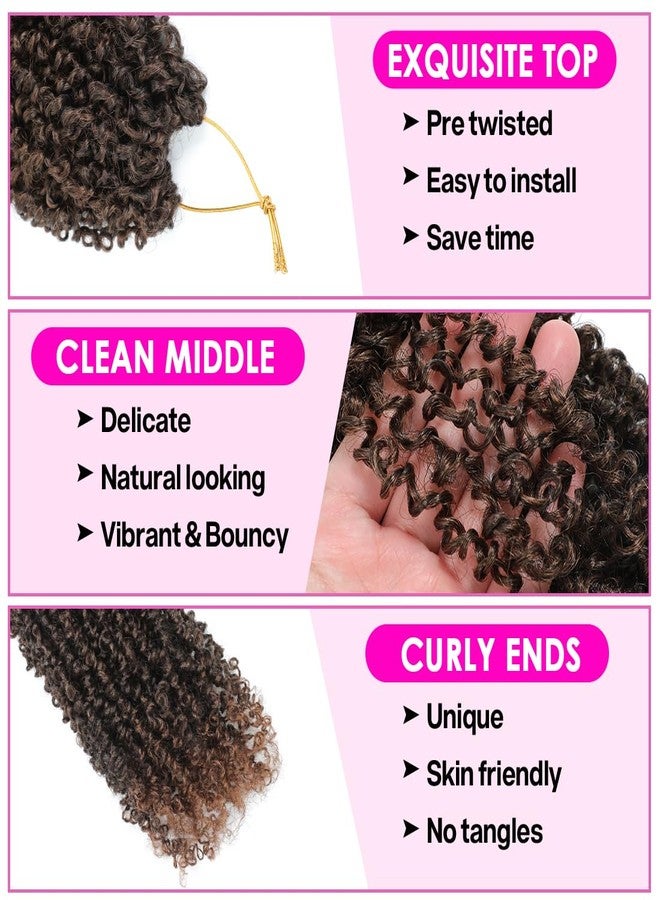 Youngther Yanky twist crochet hair Pre-Twisted Fluffy Twist with curly crochet hair for black women crochet hair pre looped Synthetic hair extension（12inch M1B/30 6PCS） - Image 4